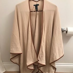 Lauren by Ralph Lauren leather trimmed cape